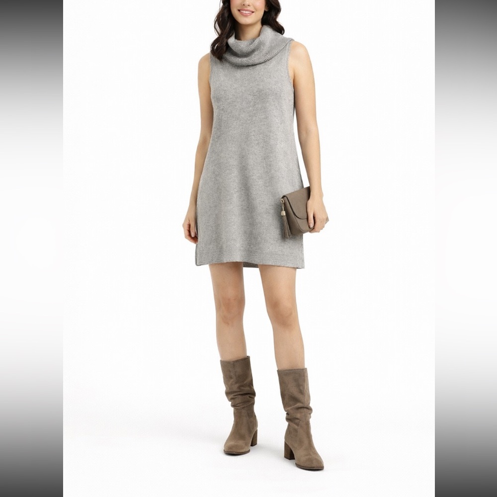 Gray Sleeveless  cowl neck Midi Dress/ Tunic size 12